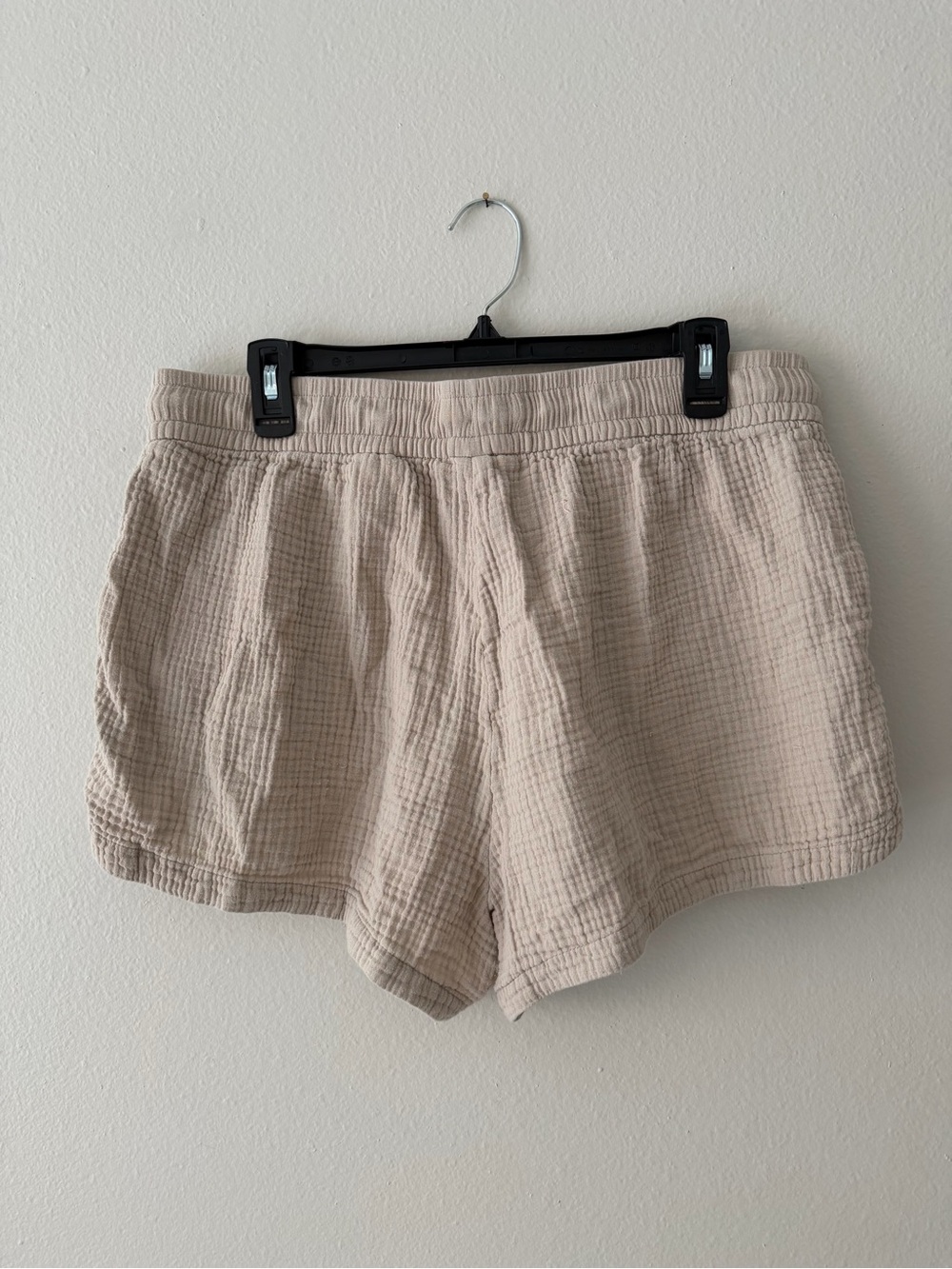 Light Beige Gauze Drawstring Shorts - Picture 2 of 5